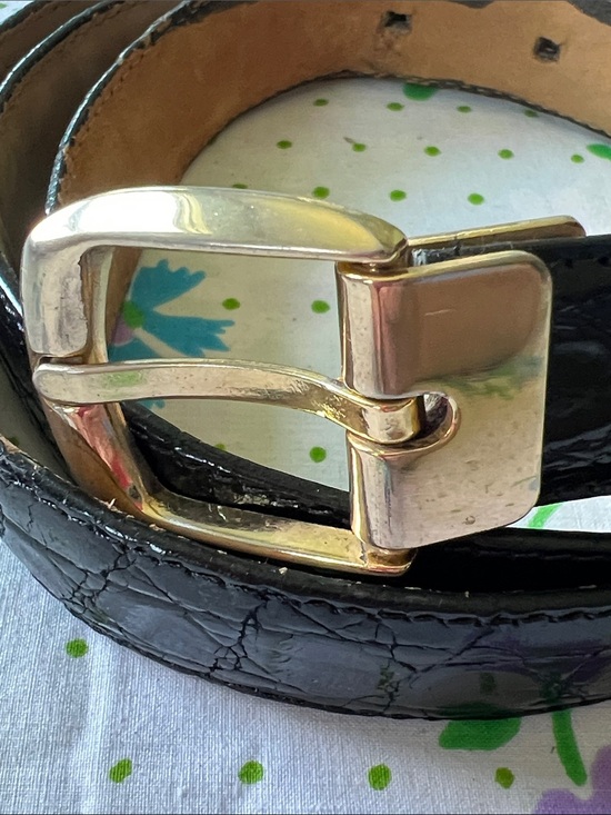 Vintage Saks Fifth Avenue Caiman Croc Belt - 36 Black Unisex main image 11